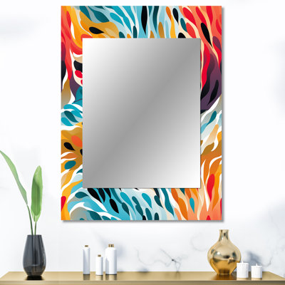 Alshon Rainbow Cheetah Waves - miroir unique abstrait, grand miroir mural abstrait, impression d'art en métal