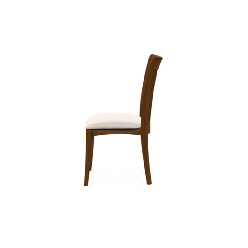 Sarah Upholstered Dining Chair, Saddle Cherry, White Leather