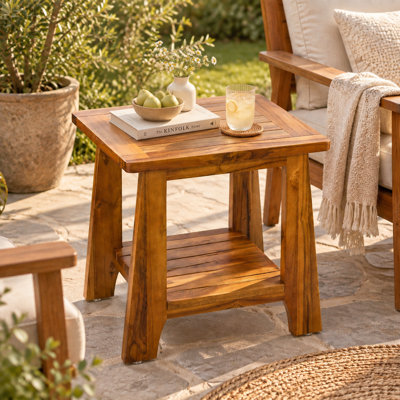 Table d'appoint en teck avec rangement Adirondack