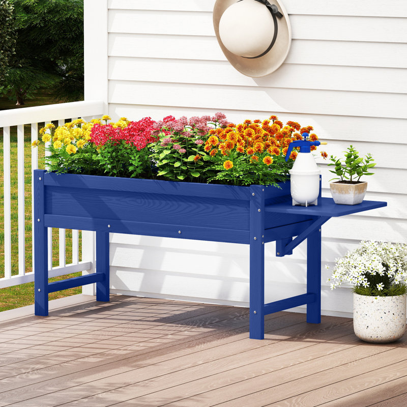 Jardinière en poly surélevée avec pattes, Navy