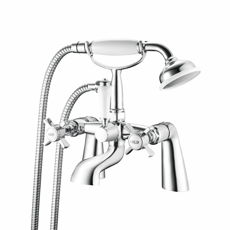 VeeBath Regency Traditional Bath Shower Mixer Tap with Kit, Chrome