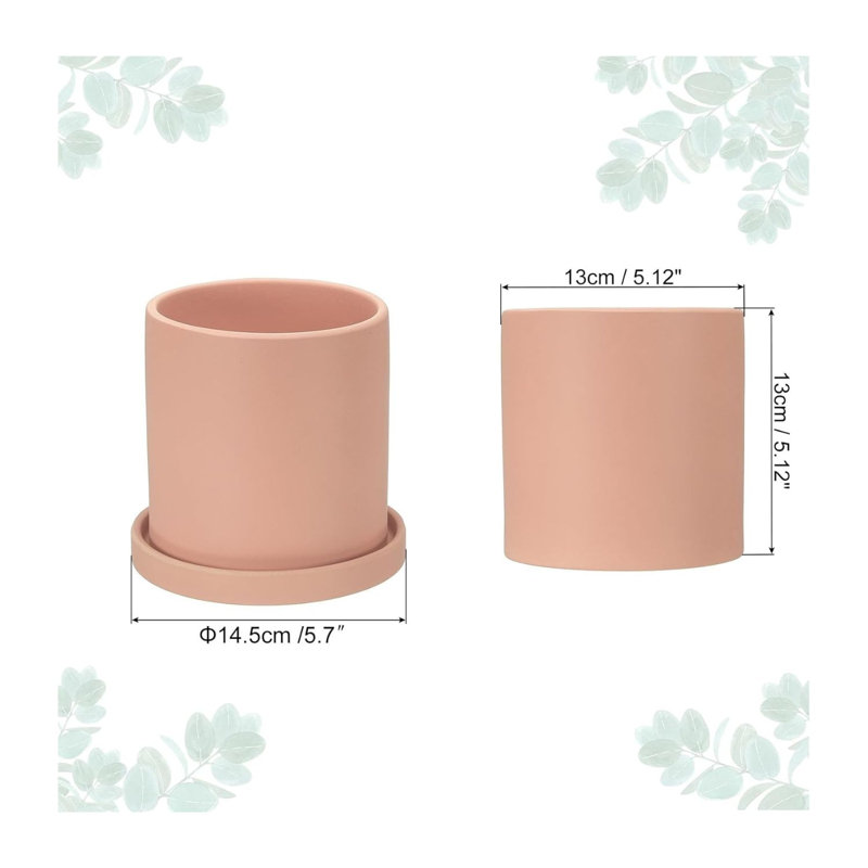 Pot de fleurs en céramique rose