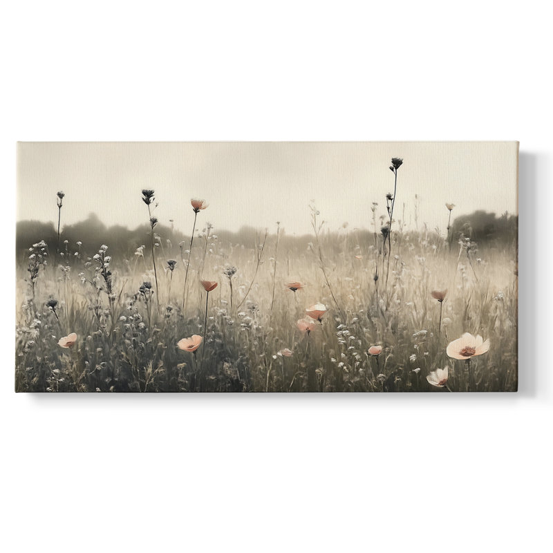 Botanical Series-CCXII- Toile tendue avec châssis tendue, prête à être accrochée, H 25 po x l 49 po, Doré
