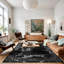 Monaco Series Abrstract Black/Grey/Ivory/Beige Area Rug-1990155361