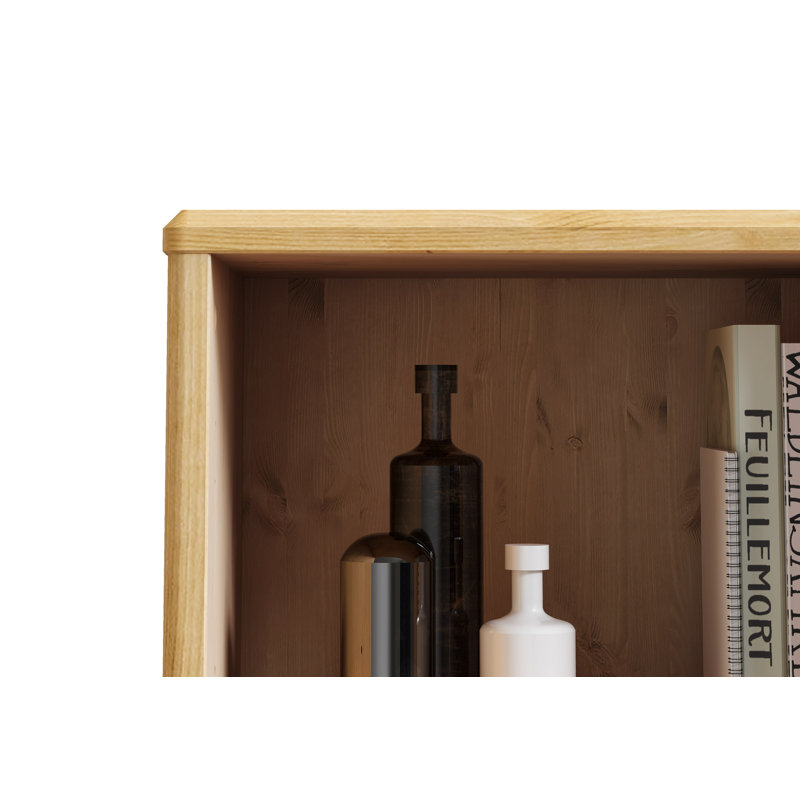 Eftalia 82cm W Solid Wood Height -Adjustable Shelving Unit, Natur.brown oil