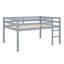 Lit mezzanine en bois avec échelle-597268902