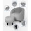 Fauteuil d'appoint en velours tonneau avec repose-pieds-1423018420