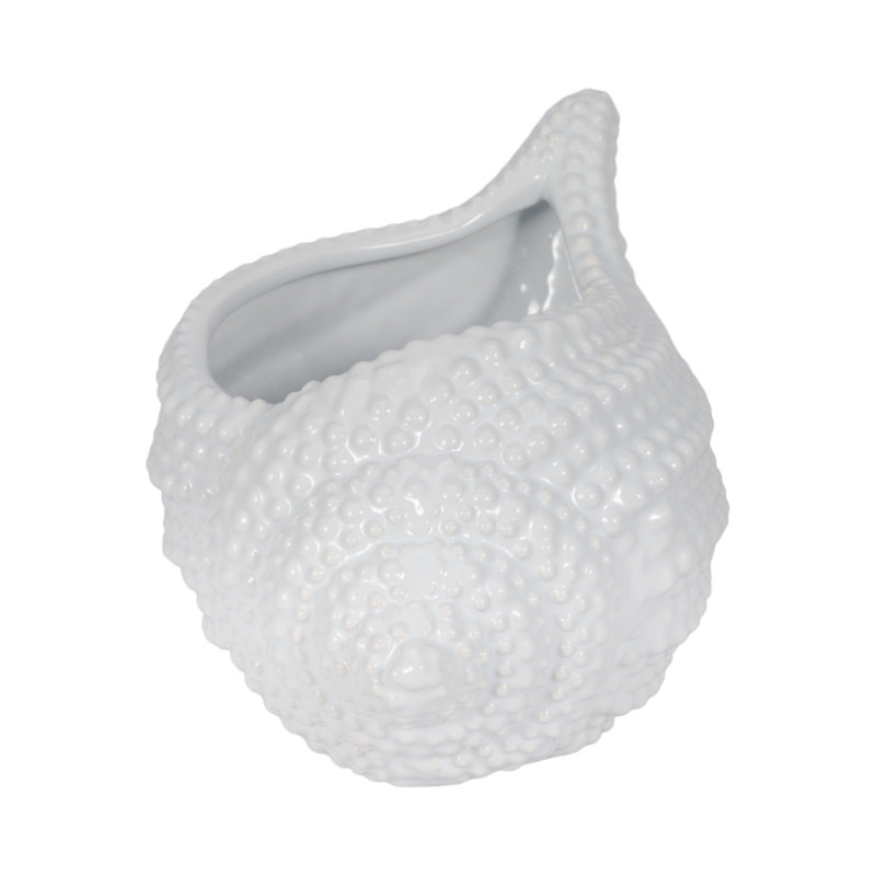 Sagebrook Home 10" Ceramic Seashell Planter - Coastal White Decor Accent