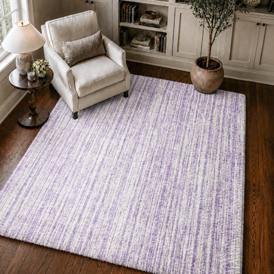 Tapis à rayures Shaggy Dream lavable à la machine de qualité supérieure