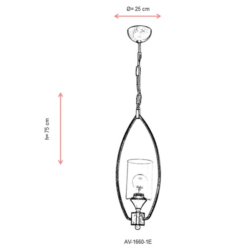 Luminaire suspendu cylindrique à 1 lumière Shetter, Or