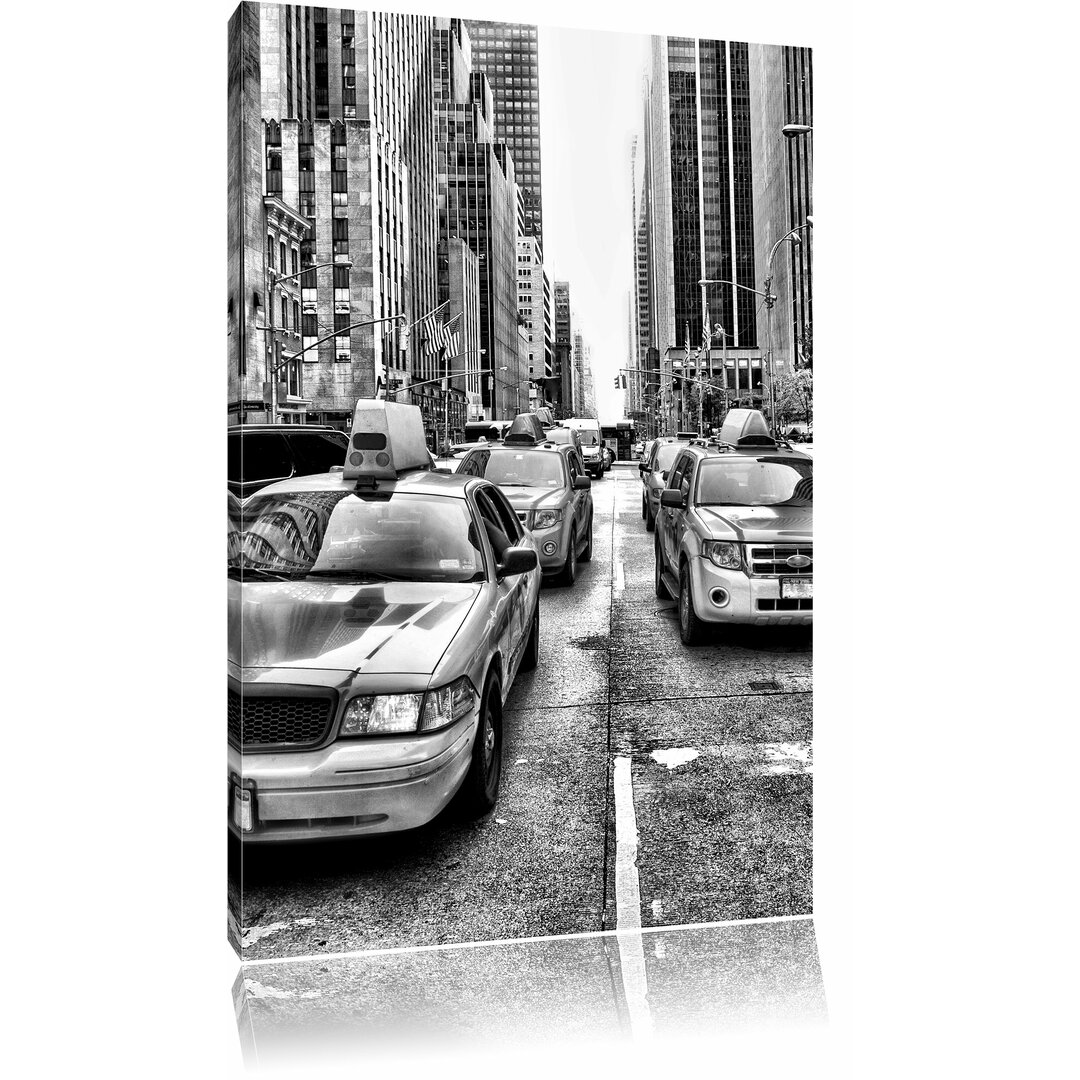 Leinwandbild Cityverkehr New York in Monochrom