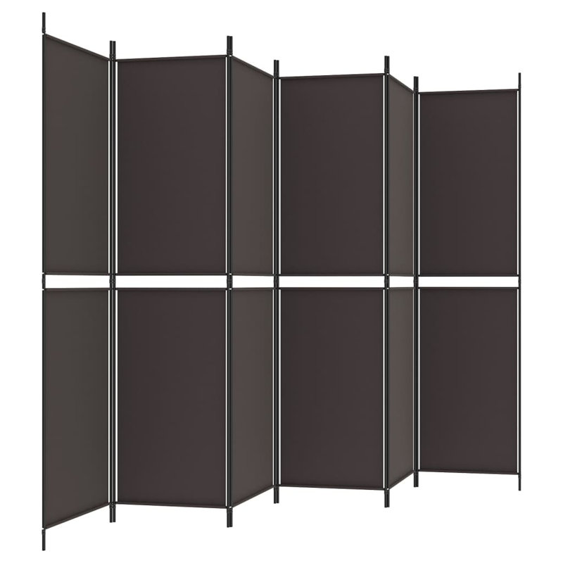 Cloison pliante Rikkea, Brun, 6, H 78,7 po x l 118,1 po