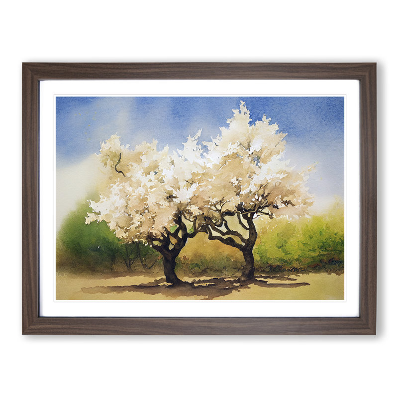 Sparkling Trees - Framed Print, 46cm H x 64cm W x 2cm D, Walnut