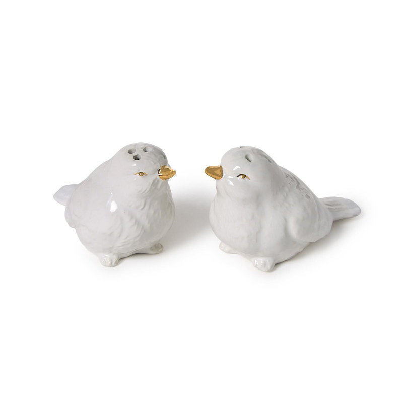Ensemble de salière et poivrière en céramique Birds of a Feather, L 4 po