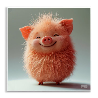 Souriant, cochon moelleux, art mural par RB