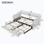 Linen Upholstered Daybed with Two Drawers-901699266