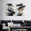 Artwork 2 pieces Black and Gold Abstract Wall Art 2 Pack Black and White Canvas Wall Decor Modern Framed Artwork for Living Room Bedroom Office Décor Ready to Hang 12"x16"(30cmx40cm)