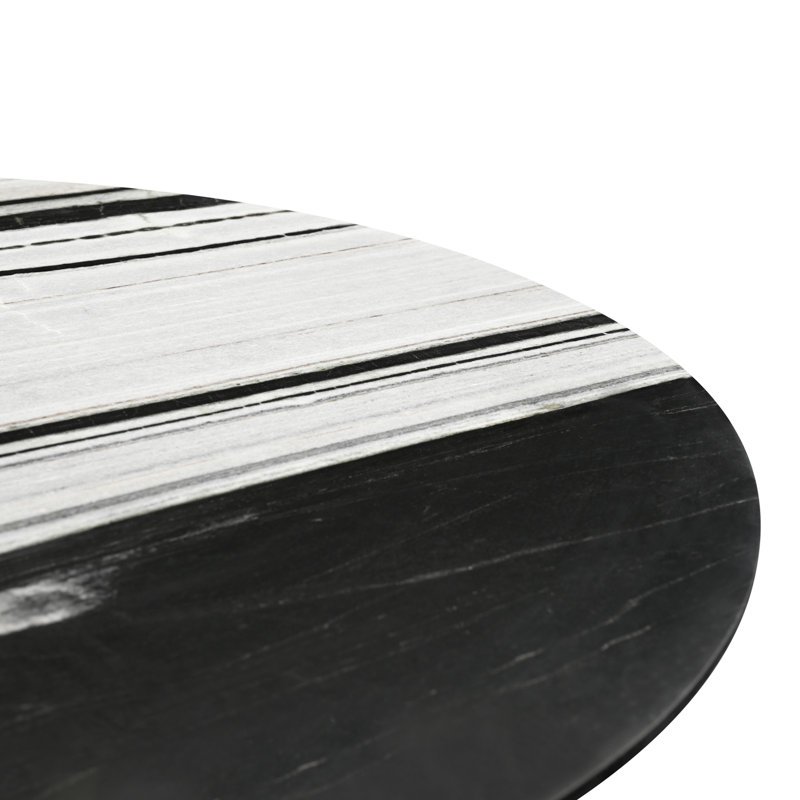 Celia Oval Marble Dining Table, Panda