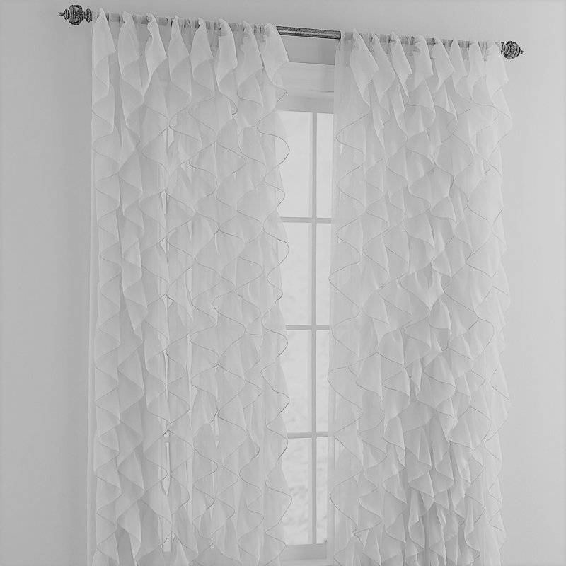 Farley Cascading Semi Sheer Curtain Single Panel, 52" W x 63" L