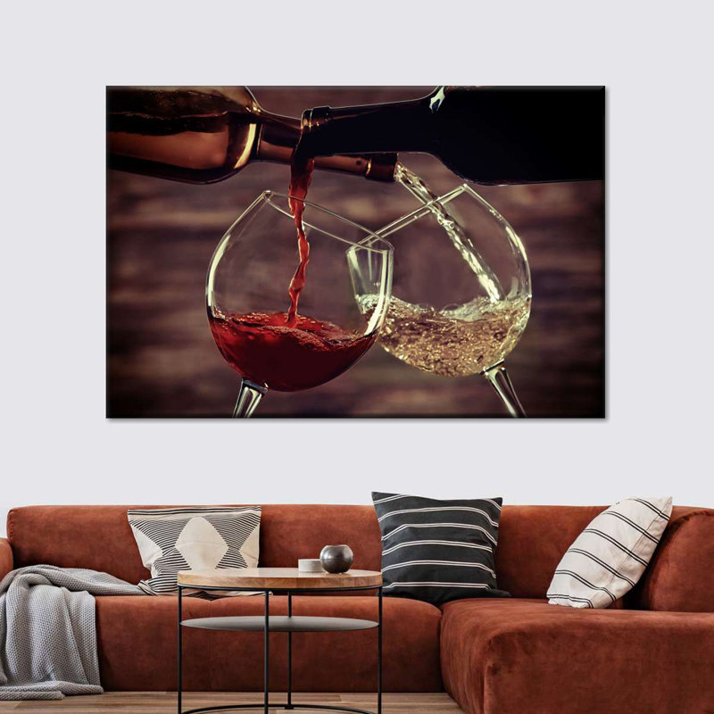 Wine Party - Impression sur toile tendue, H 26 po x l 39 po x P 1,25 po