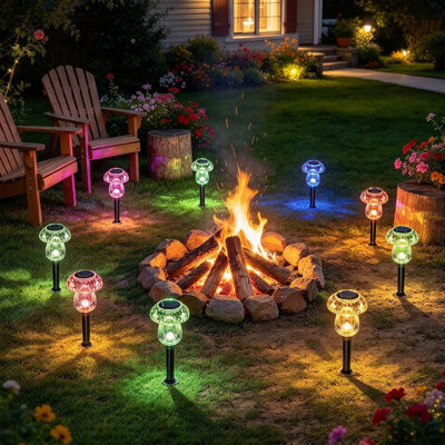 16 Pack Solar Christmas Lights Outdoor, Color Changing Mushroom Garden Lights, Waterproof LED Stake Lights for Yard, Garden, Patio, Walkway, Christmas Decorations