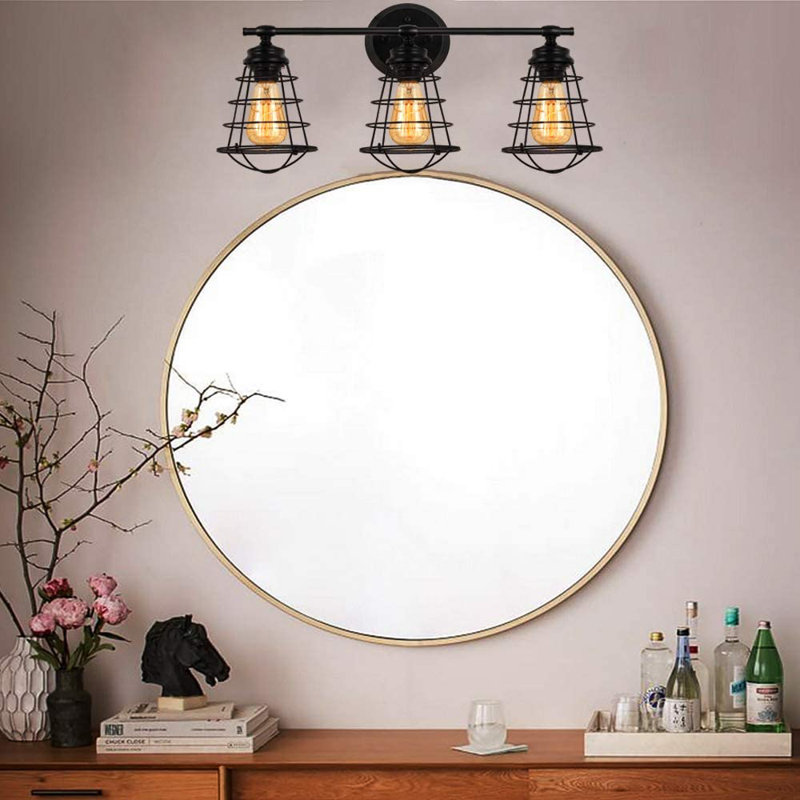 Éclairage pour salle de bain 3 lumières noires