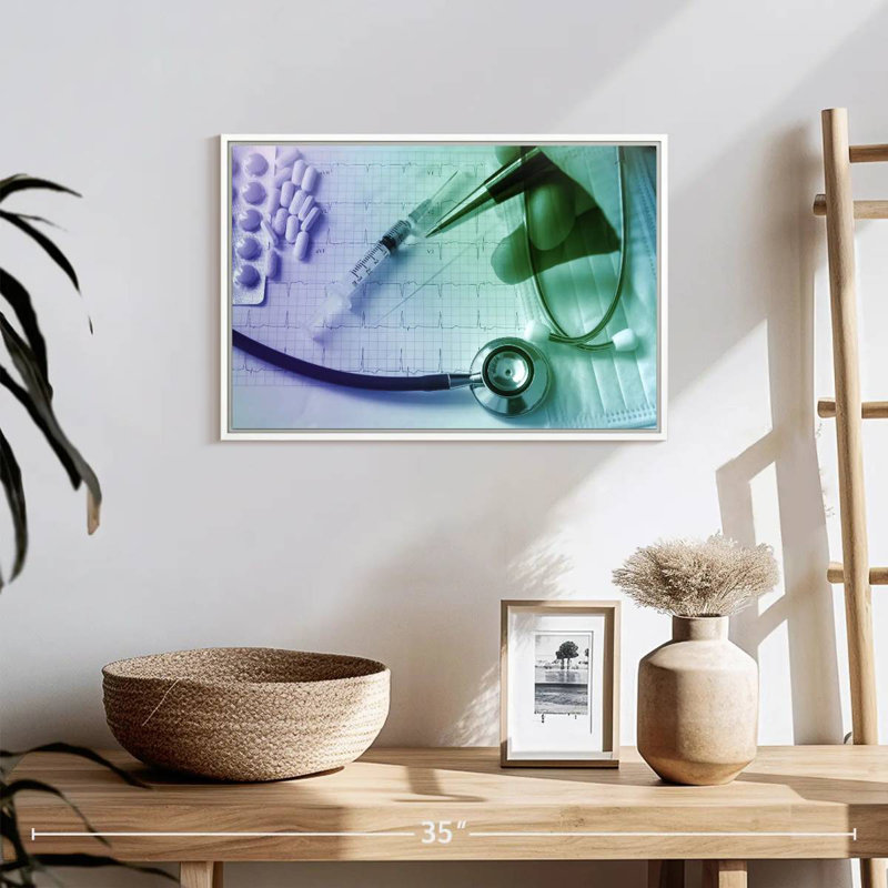 L'assurance médicale médicale, Cadre flottant blanc, 19 po x 13 po