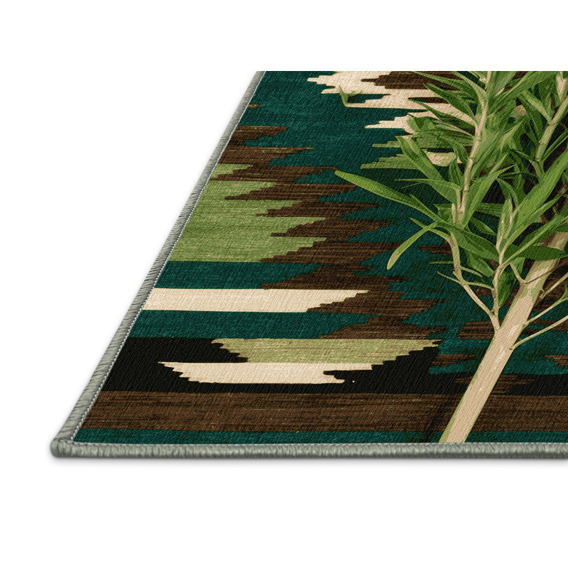  Tapis lavable Mormon Tea Plant Southwestern, Rond 4 pi
