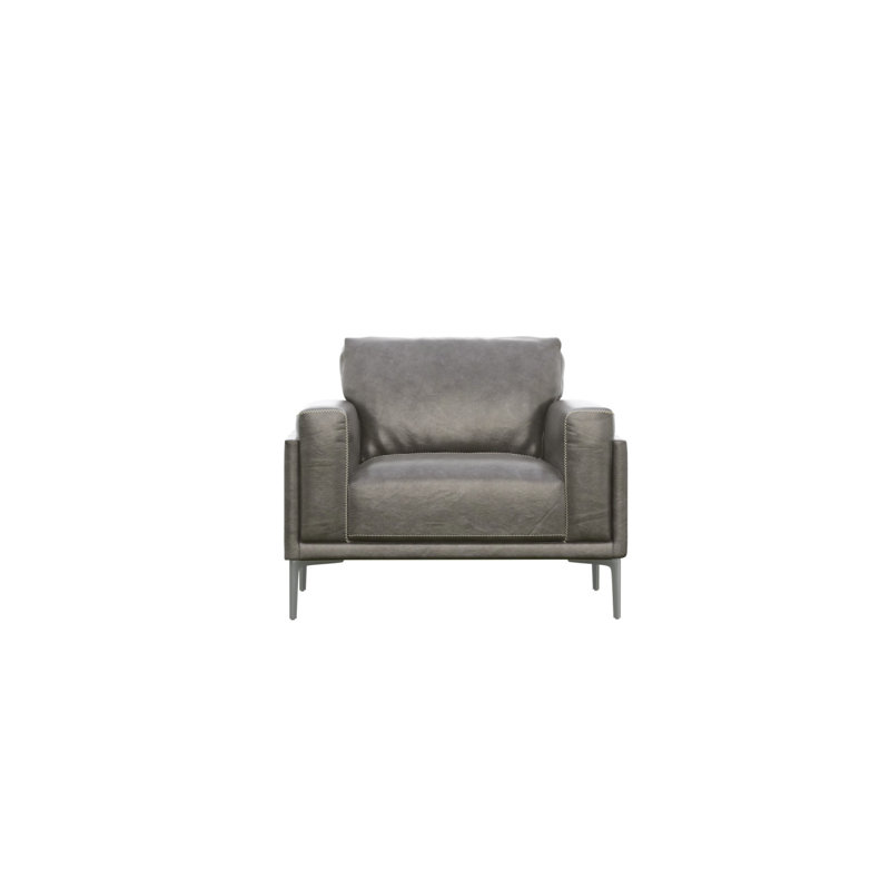 Chaise en cuir gris anthracite