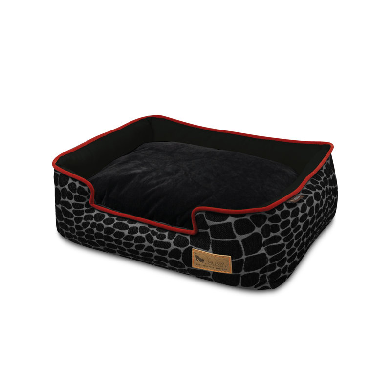 Lit pour animaux Kalahari, Girafe noire / sangria, Petit (l 24 po x P 19 po x H 7 po)
