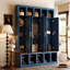 Porte-manteau d'entrée de style ferme Havenwood avec banc et rangement à chaussures-135233431