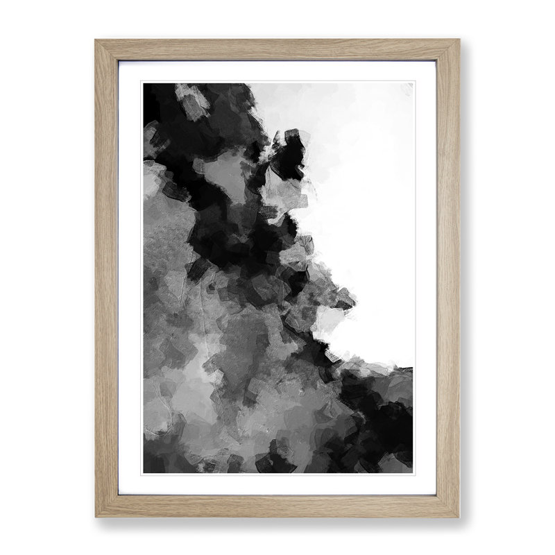 Illusions Of The Moon Abstract - Single Picture Frame Painting, Oak, 64cm H x 46cm W x 2cm D
