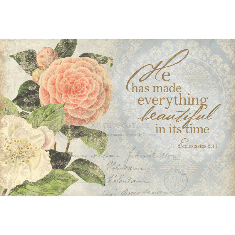 Everything Beautiful Flowers - Wrapped Canvas Print, 30cm H x 46cm W x 3.8cm D