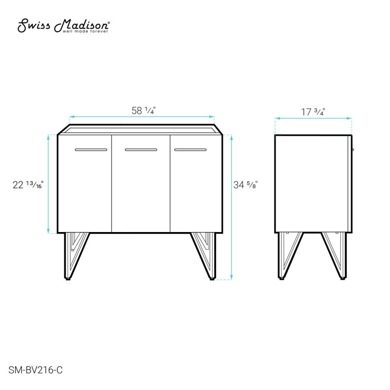 Base de meuble-lavabo simple Anniol, Blanc