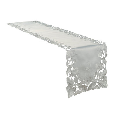 Lace Table Runner with Elegant Cutwork Embroidery for Dining Table and Vintage Christmas Decor