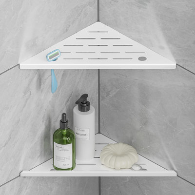 Corner Shower Shelves 10" 2 Pack Shower Shelves for Tile Wall，white
