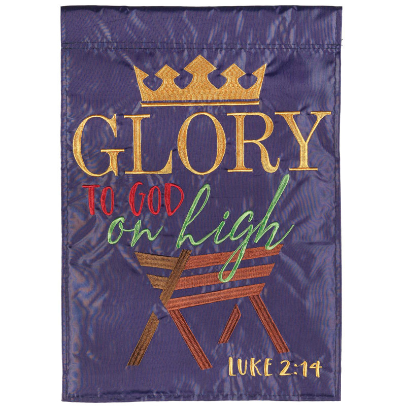 Drapeau de jardin en polyester 2 faces Glory to God 18 po x 13 po