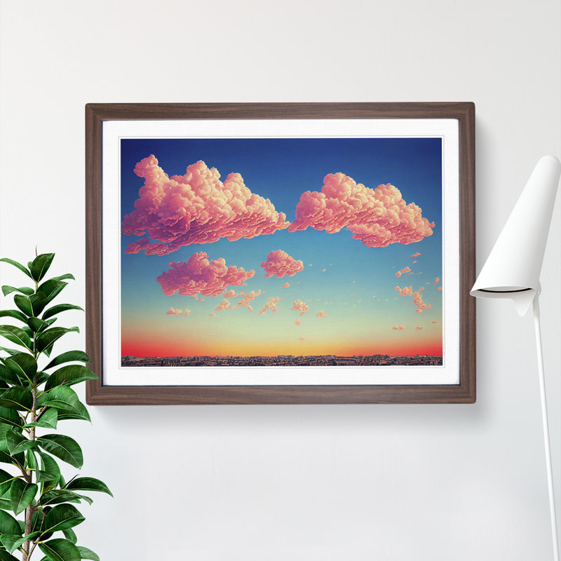 Beautiful Clouds Vol.2 - Single Picture Frame Print, 46cm H x 64cm W x 2cm D, Walnut Framed