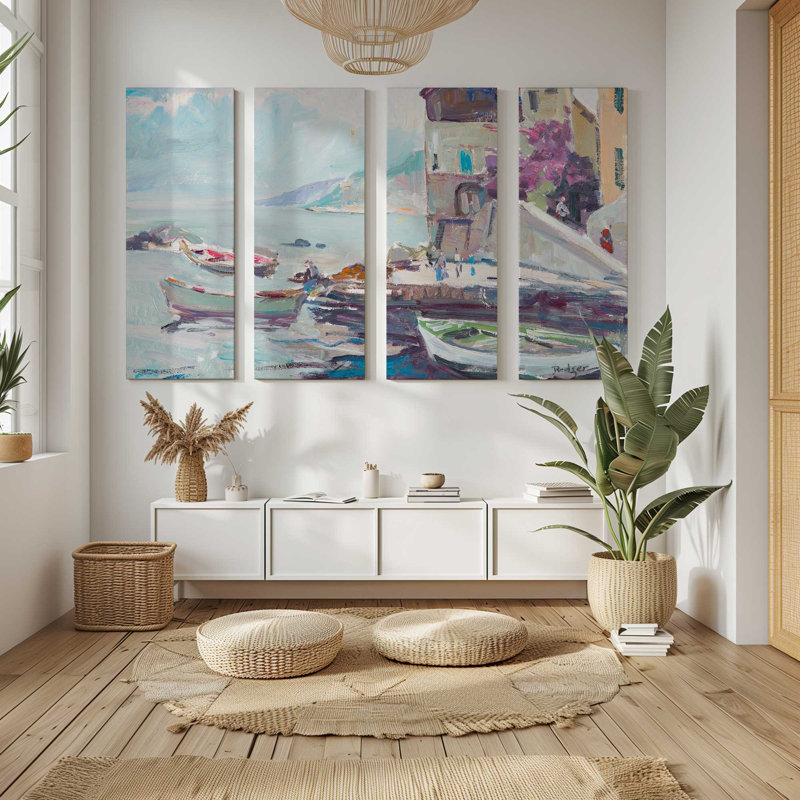 Italiano Village of Dreams | Impression sur toile 4 panneaux, H 40 po x l 60 po