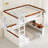 Queen Size Wooden Bunk Bed With Built-In Shelves,Storage Box,LED Light And USB Charging Station,White-2039436315