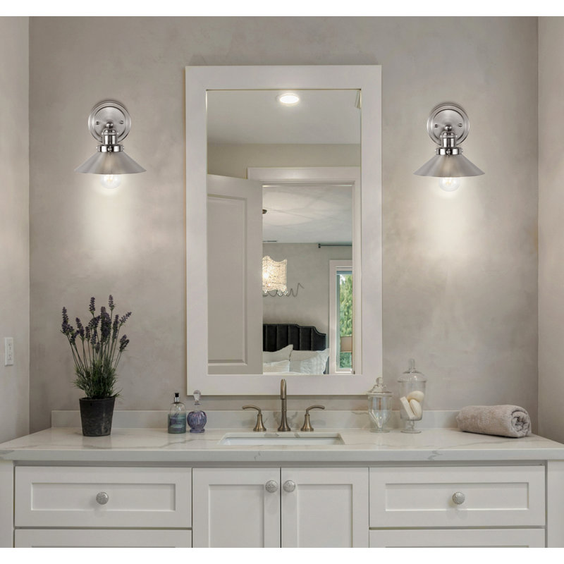 Éclairage pour meuble-lavabo en métal Bagatelle, Nickel, 1