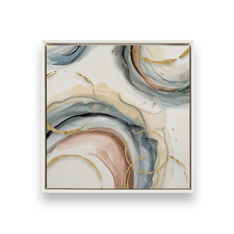 Golden Echoes v2 Print on Canvas, Opaque White Floater Framed, 24.75" H x 24.75" W x 1.75" D
