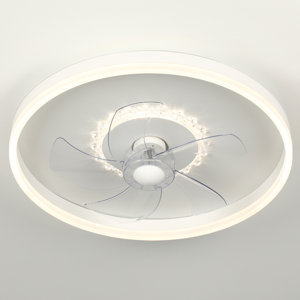 Karlena 20'' Modern Flush Mount Ceiling Fan with Lights and Remote Control
