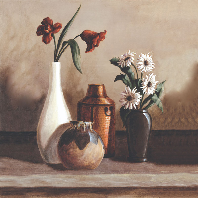 Flowered Vase - Wrapped Canvas Painting, 76cm H x 76cm W x 3.8cm D