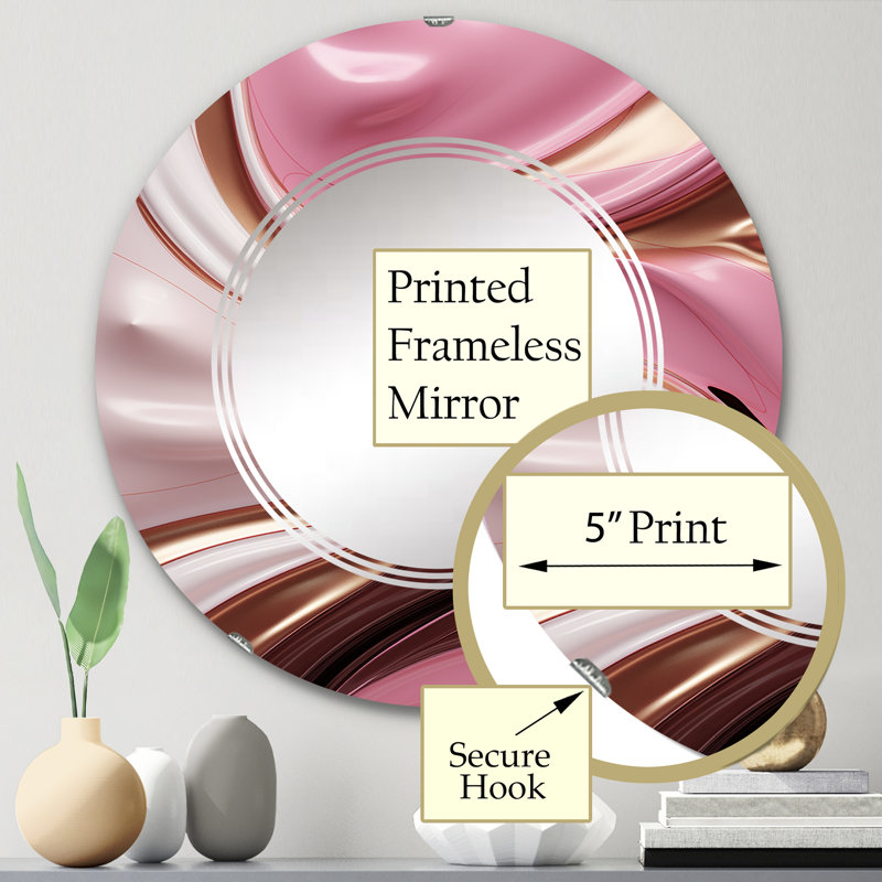 Parnita - Miroir mural moderne rond, 24 po x 24 po