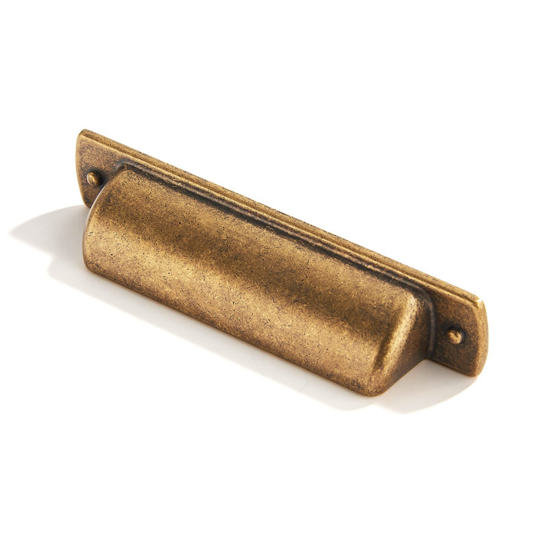 Lot de 10 poignées de tiroir de 7,6 cm (3 po) en laiton antique, style coquille, pour meubles de cuisine et de salle de bain. Entraxe des trous : 7,6 cm (3 po).
