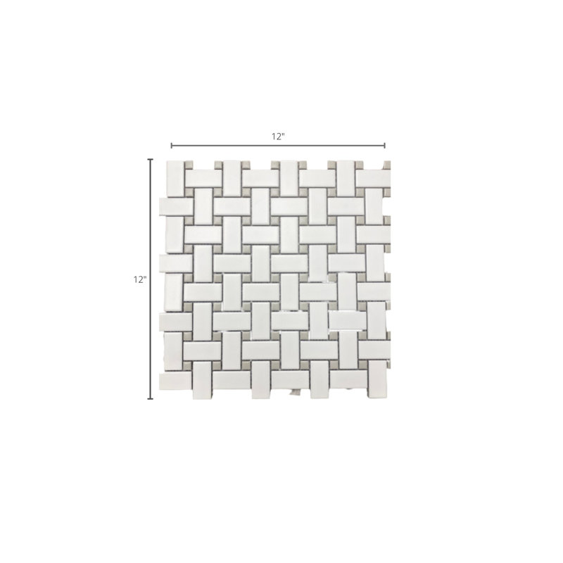 Carreau de mosaïque en porcelaine blanc et noir Cascade