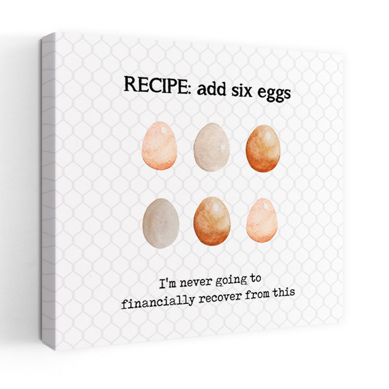 Add Six Eggs Modern Abstract Art, 18" H x 18" W
