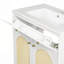 Meuble-lavabo de 30 po avec lavabo en céramique, meuble-lavabo à cadre en bois massif avec tablette réglable, tiroir à bout, panneaux avant en rotin-126233841