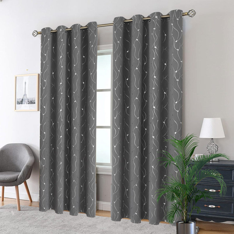 Room Darkening Curtains,2 Panels Set, 52" W x 95" L